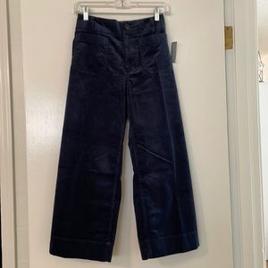 Maeve navy crop corduroy pants
